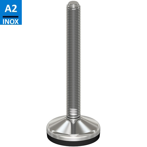 Martin Piede INOX A2 Base Vulcanizzata Snodato 10° D.MM 60 M10/M12/M16/M20 - MARTIN